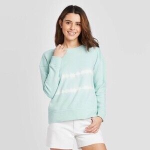 NWT Universal Thread Teal/White Tie-Dye Sweatshirt Small